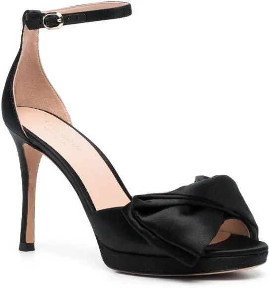 Kate Spade 100mm bow-detail satin sandals Black