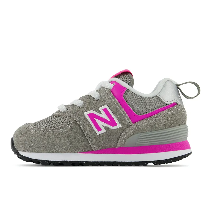 Kids’ New Balance 574 Bungee – Sizes 0-10 – Grey/Pink