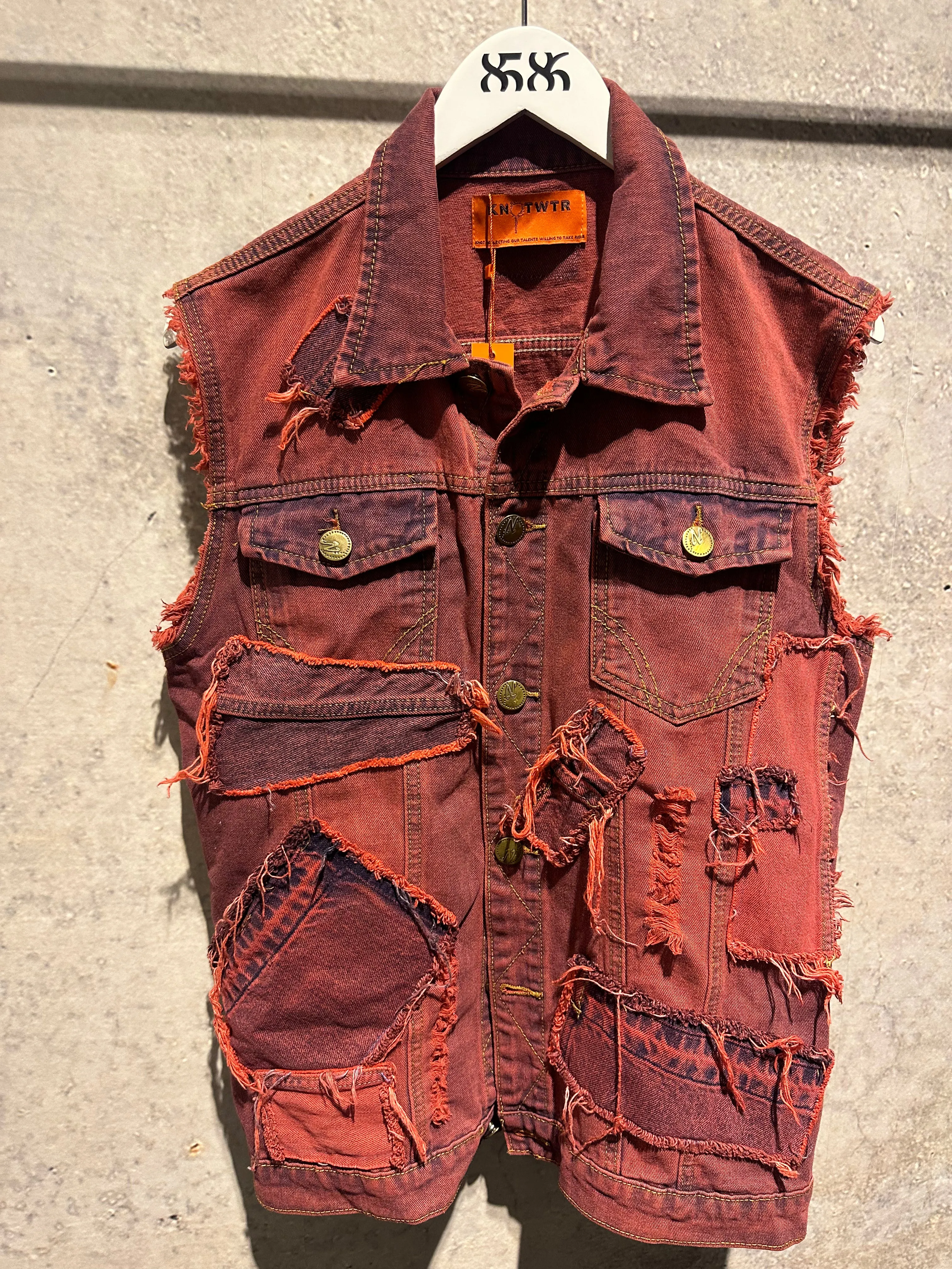 KNOTWTR: DENIM PATCHWORK VEST