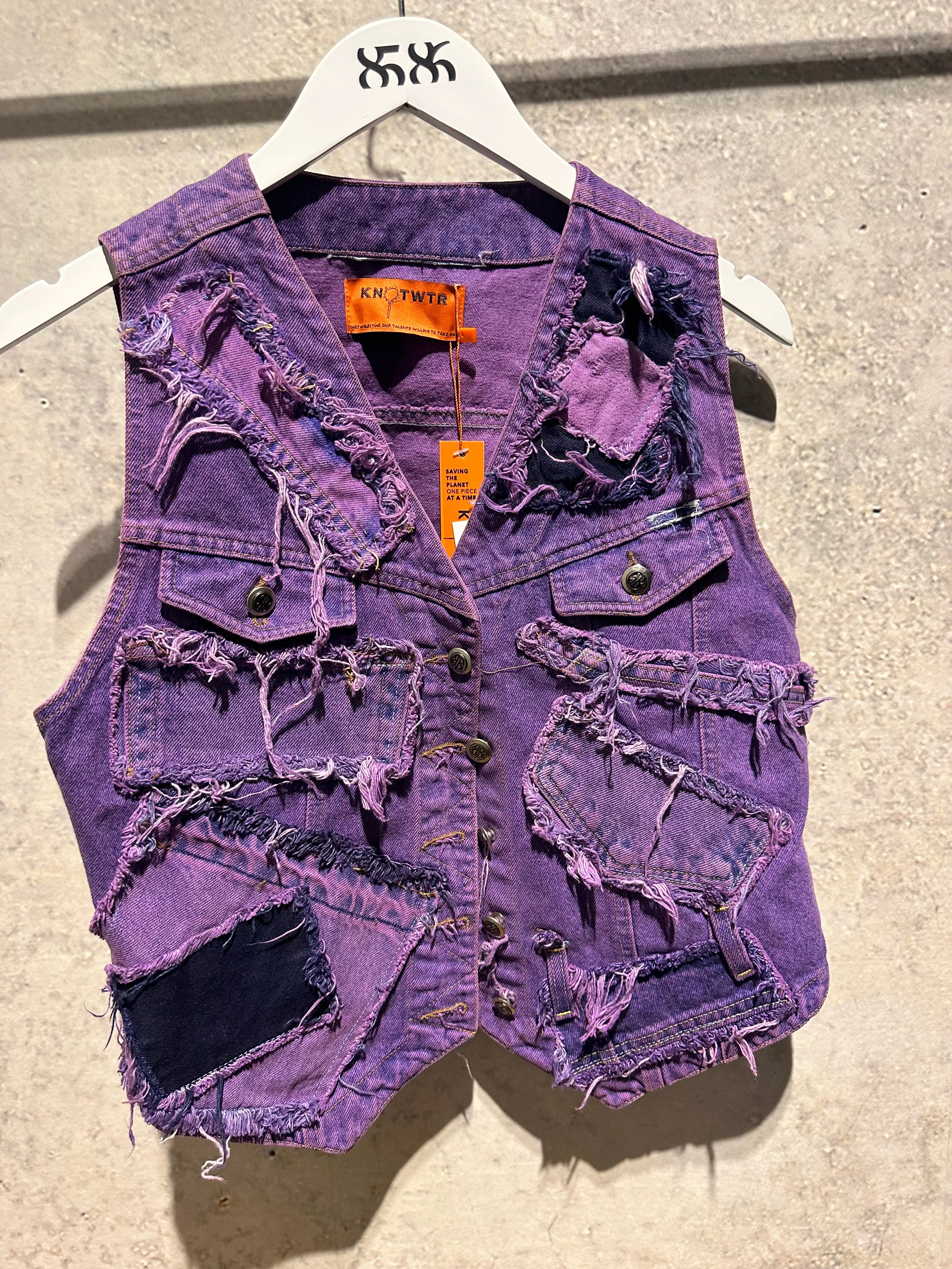 KNOTWTR: DENIM PATCHWORK VEST