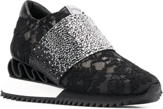 Le Silla rhinestone embellished sneakers Black