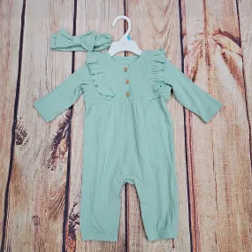 LITTLE ME GREEN ROMPER LCN13634N