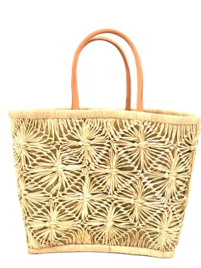 Macrame Diamond Straw Basket Bag