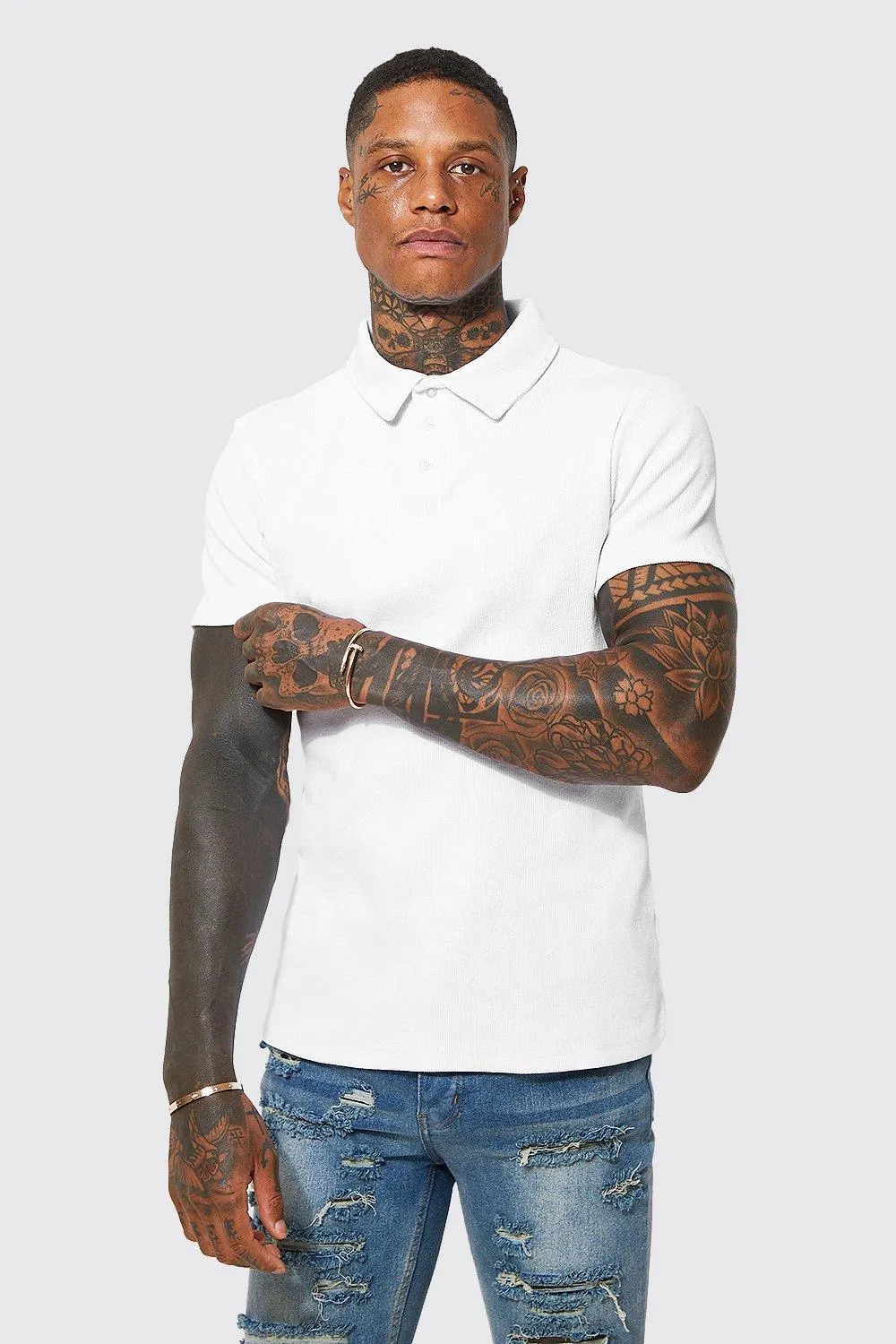 Man Jersey Rib Polo