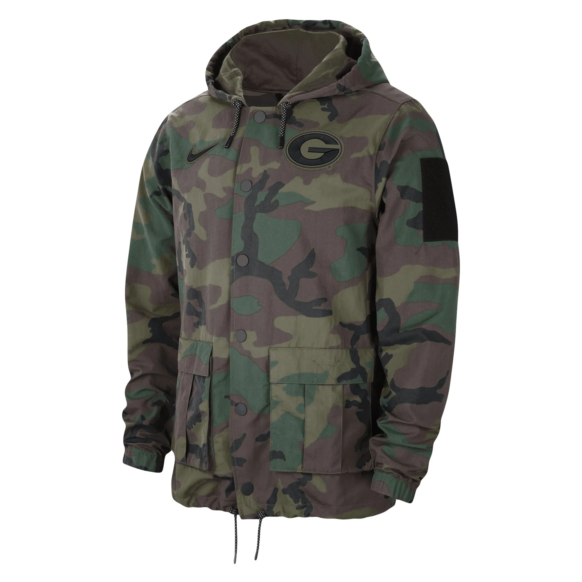 Men's Nike Camo Georgia Bulldogs Military Pack Lightweight Hoodie Performance Full-Snap Jacket