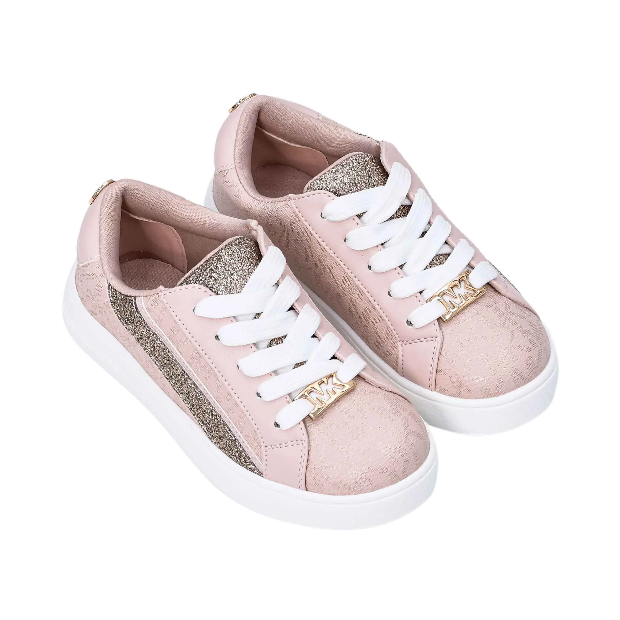 Michael Kors Kids JEM SLADE Monogram Lace Up Sneakers