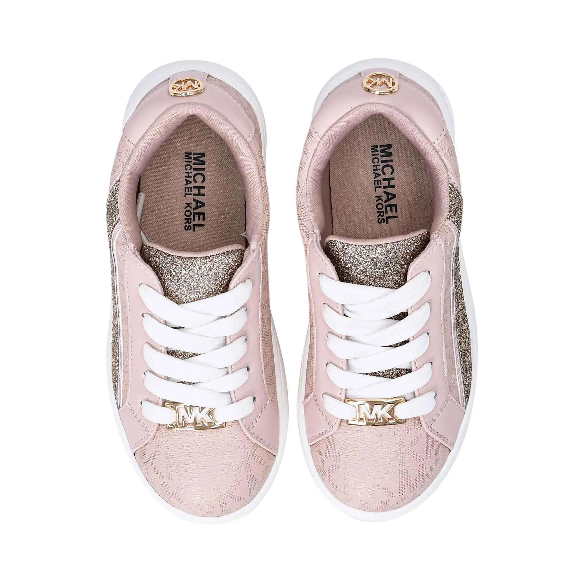 Michael Kors Kids JEM SLADE Monogram Lace Up Sneakers