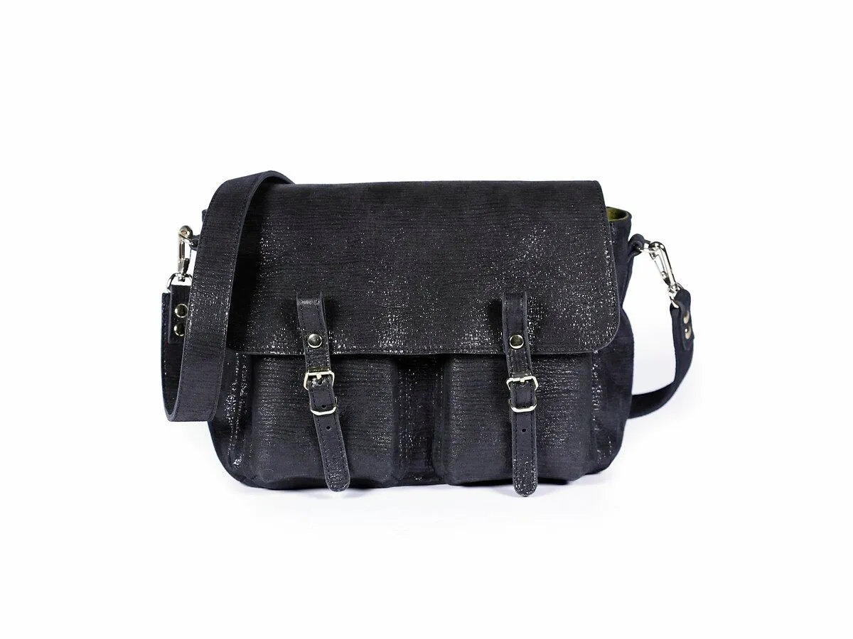 Mini Maths Reversible Shoulder Bag in Leather