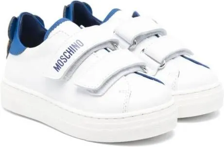 Moschino Kids Teddy Bear leather sneakers White