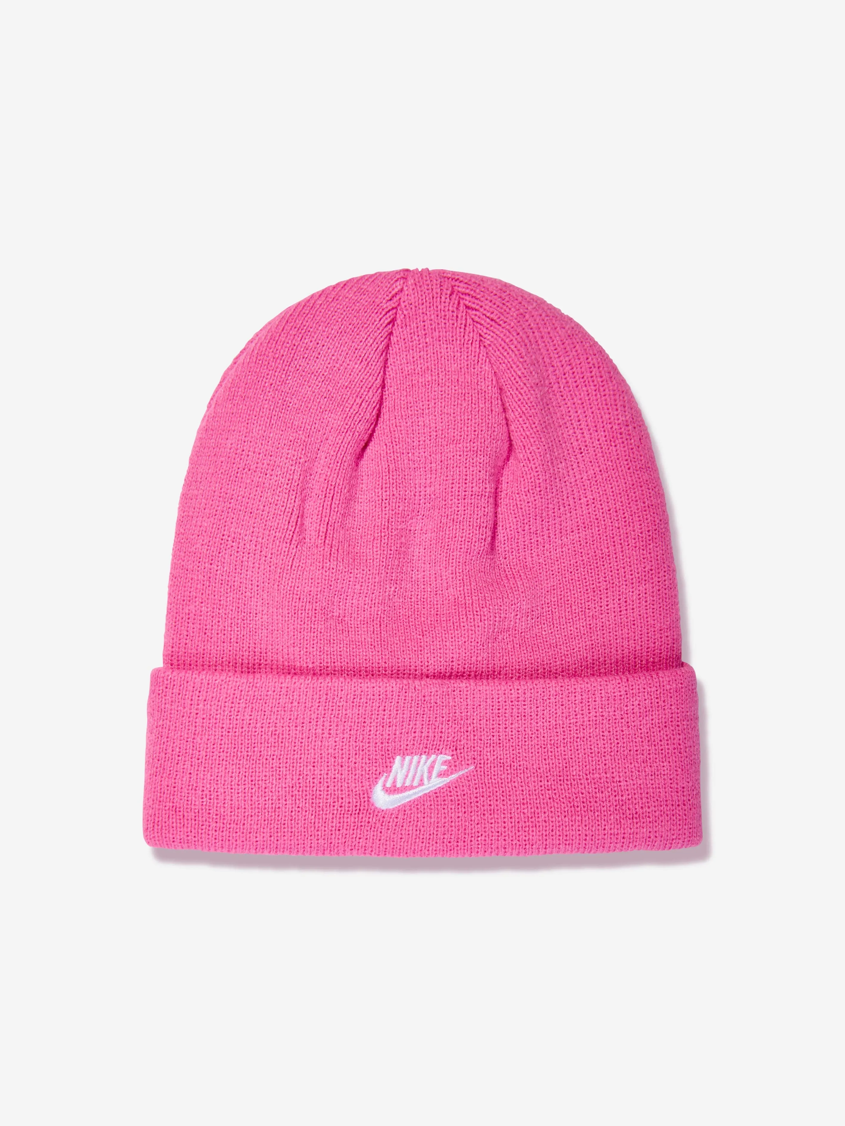 Nike Girls Futura Beanie Hat And Gloves Set in Pink