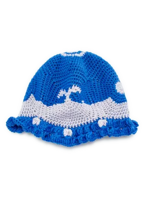 Off-white  Crochet hat  - Blue