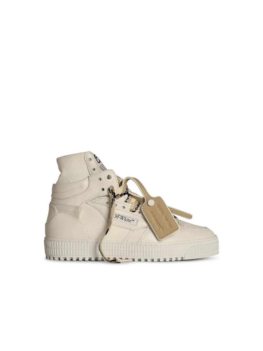 Off White    Off White '3 Off Court' White Lear Blend Sneakers