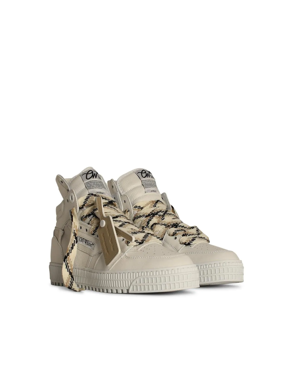 Off White    Off White '3 Off Court' White Lear Blend Sneakers