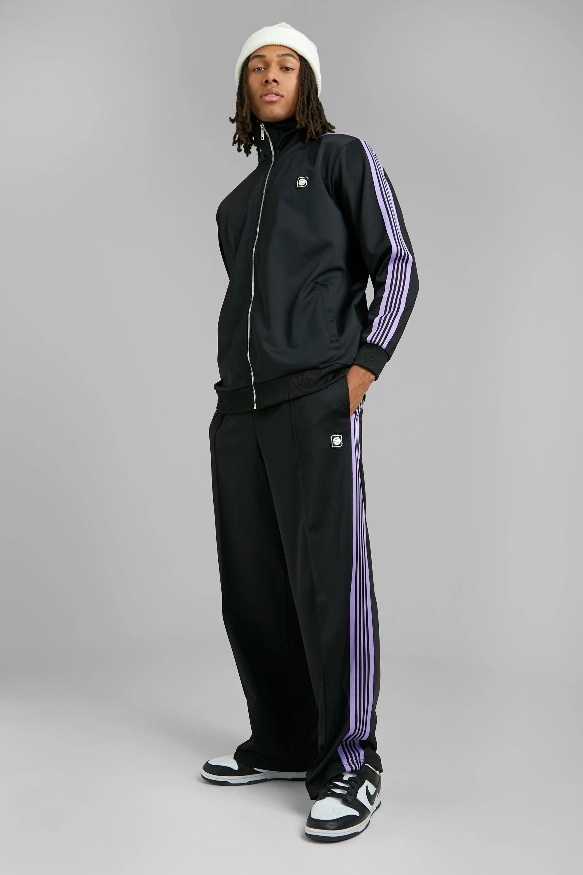 Oversized Tricot Zip Through Funnel Tracksuit