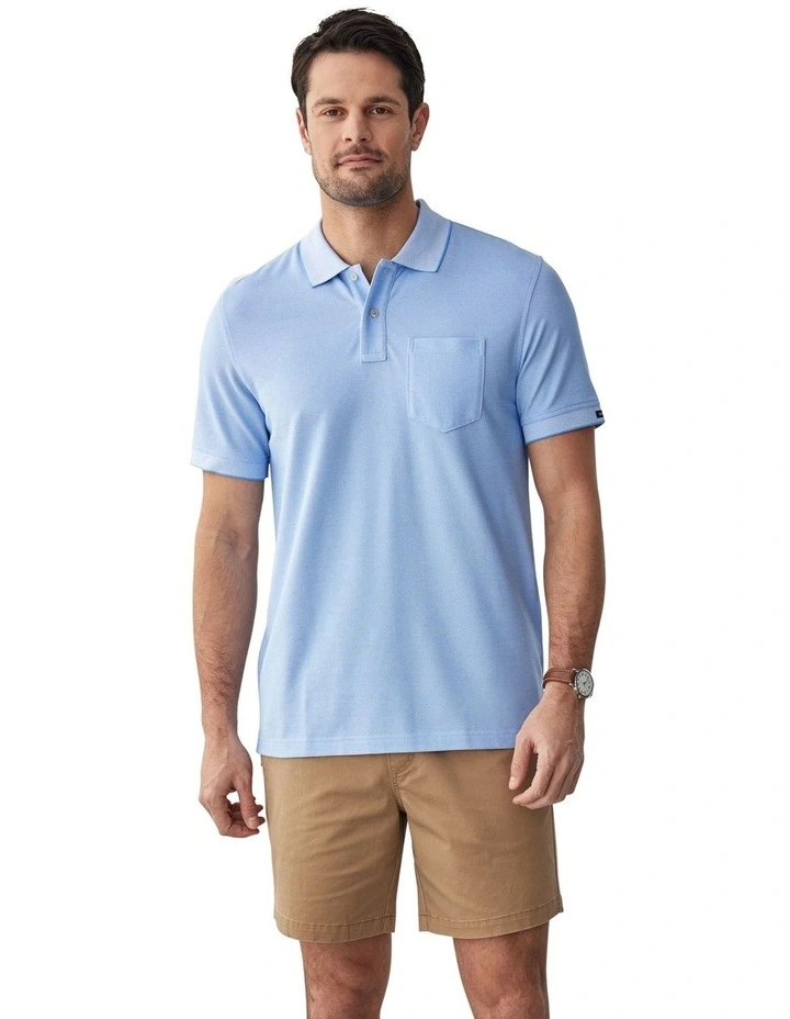 Oxford Performance Pocket Polo in Blue