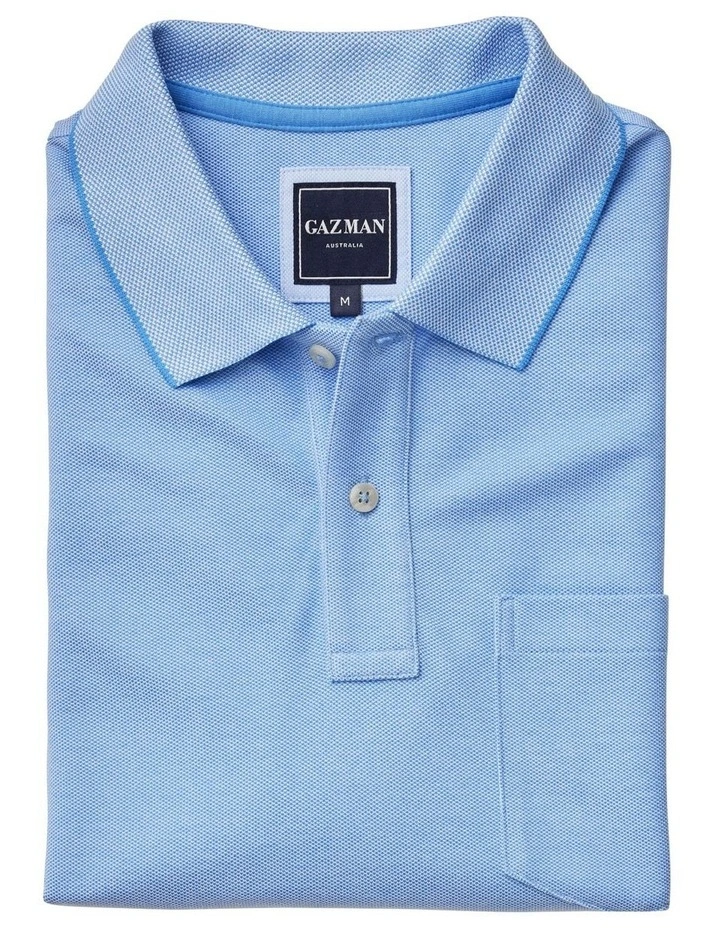 Oxford Performance Pocket Polo in Blue