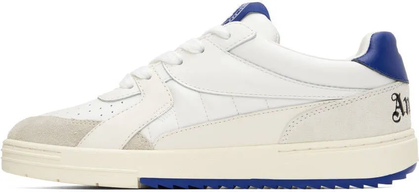 Palm Angels White & Blue University Sneakers