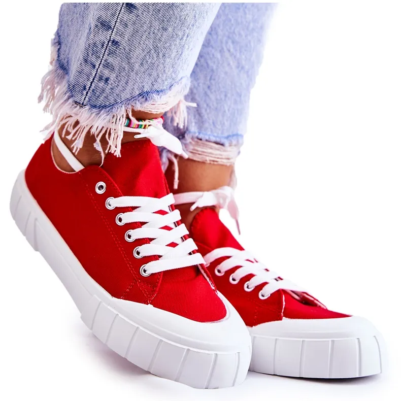 PS1 Women's Sneakers On The Red Comes Platform