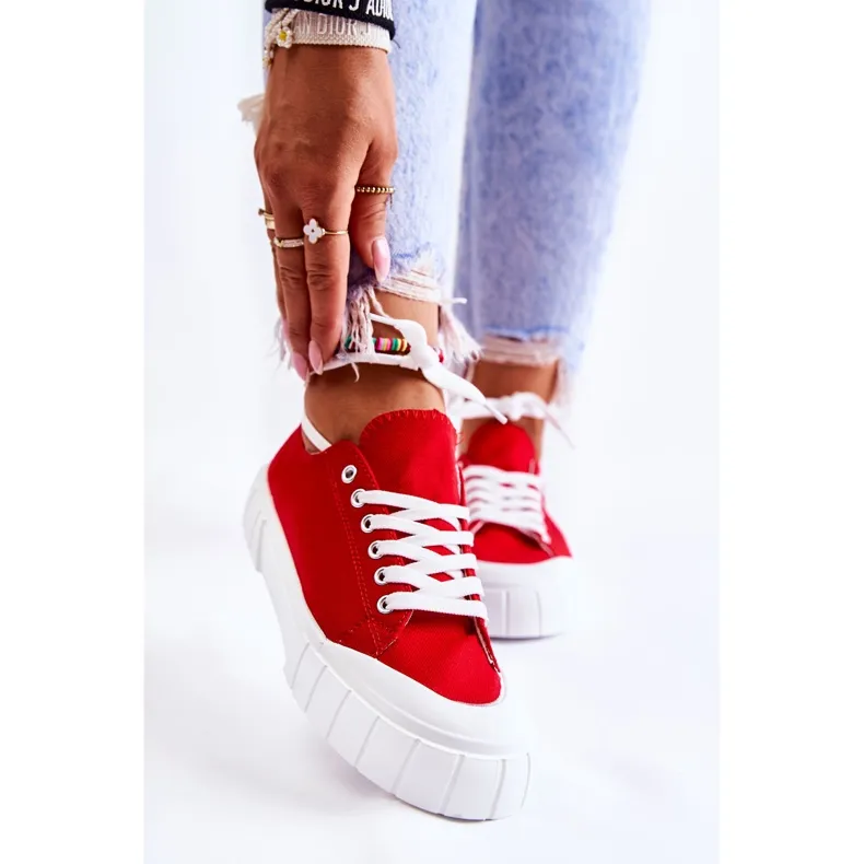 PS1 Women's Sneakers On The Red Comes Platform