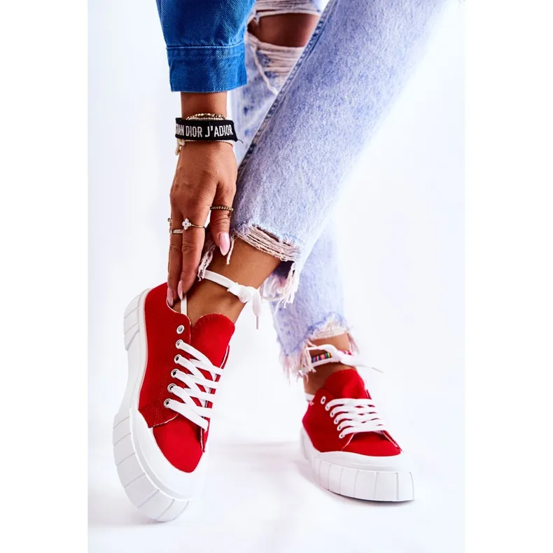 PS1 Women's Sneakers On The Red Comes Platform