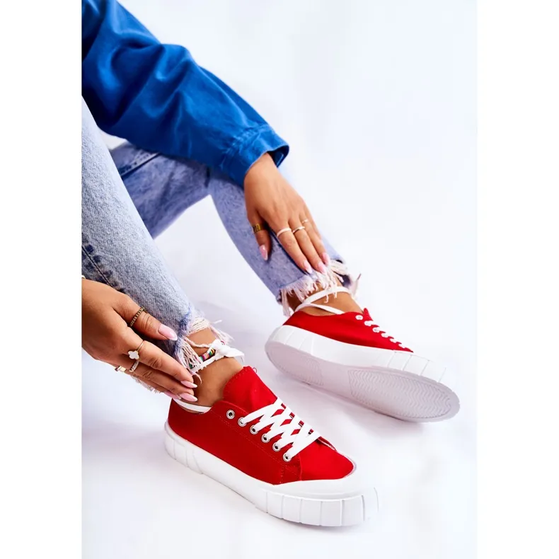 PS1 Women's Sneakers On The Red Comes Platform