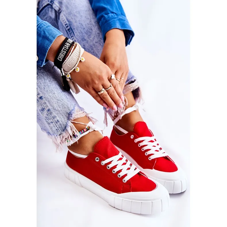 PS1 Women's Sneakers On The Red Comes Platform