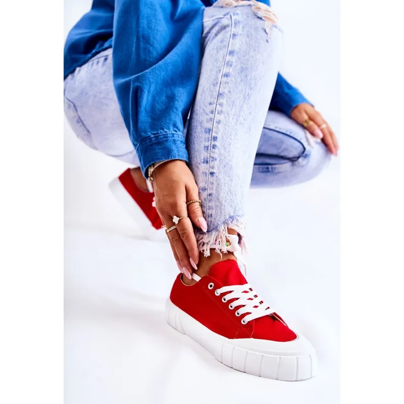 PS1 Women's Sneakers On The Red Comes Platform