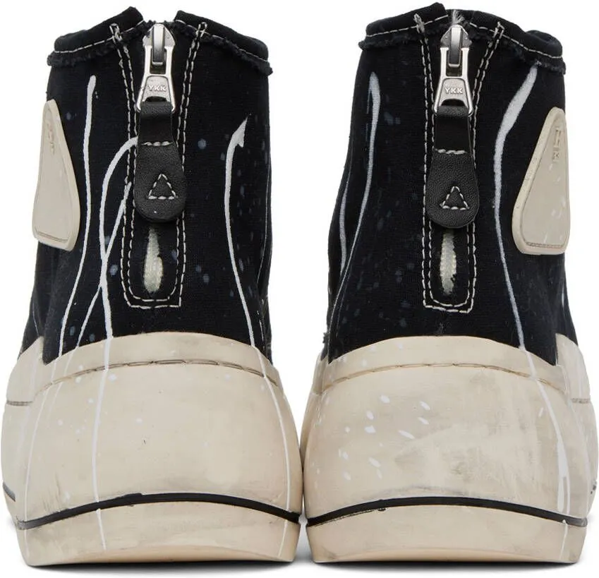 R13 Black & White Kurt Sneakers