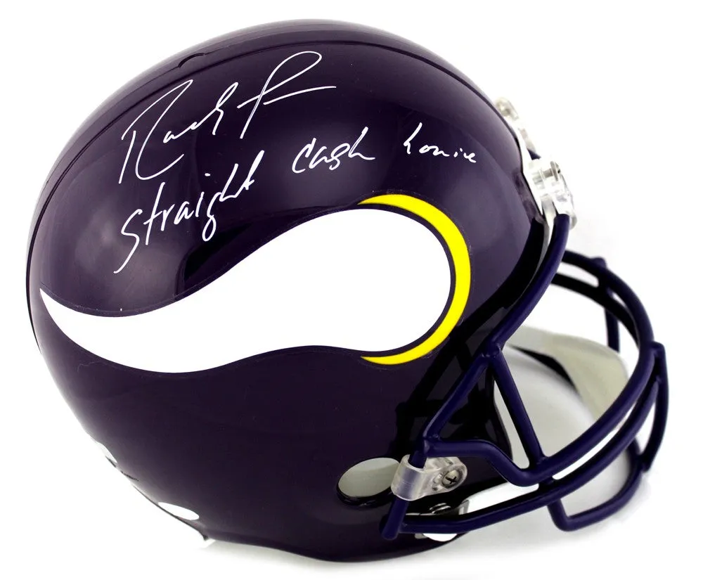 Randy Moss Signed Minnesota Vikings Riddell Throwback Full Size NFL Helmet With Straight Cash Homie Inscription