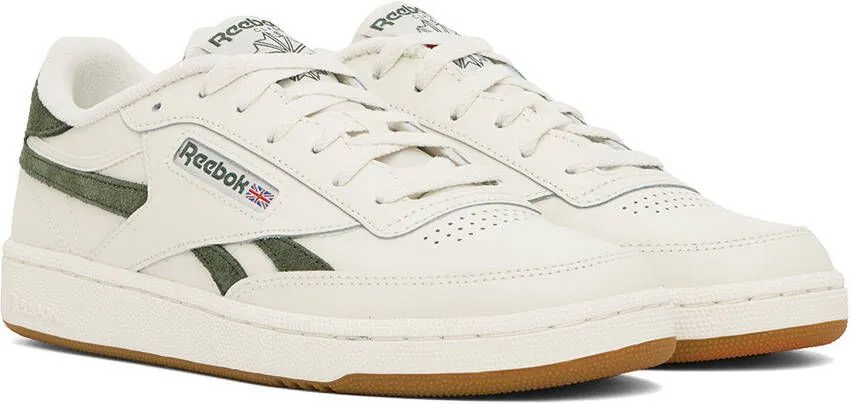 Reebok Classics Off-White & Green Club C Revenge Sneakers