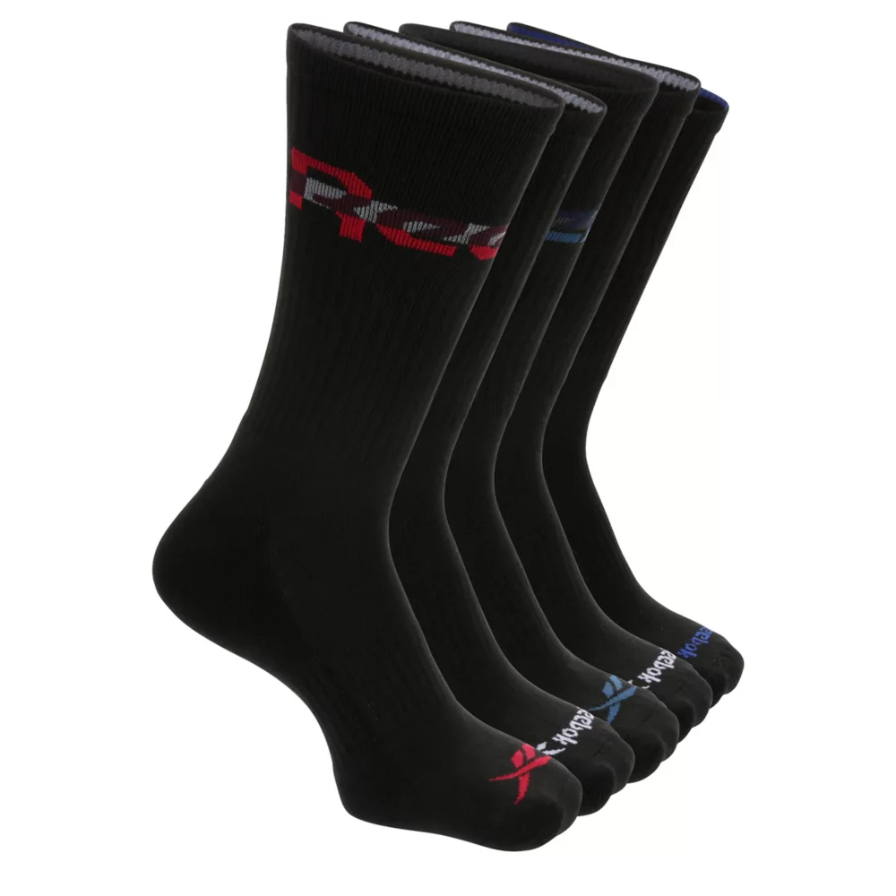 REEBOK  MENS CREW SOCKS 5 PAIRS