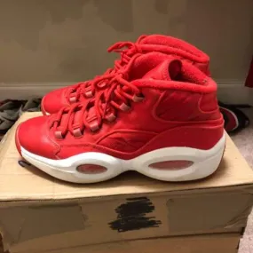 Reebok question mid canvas pack - red / white