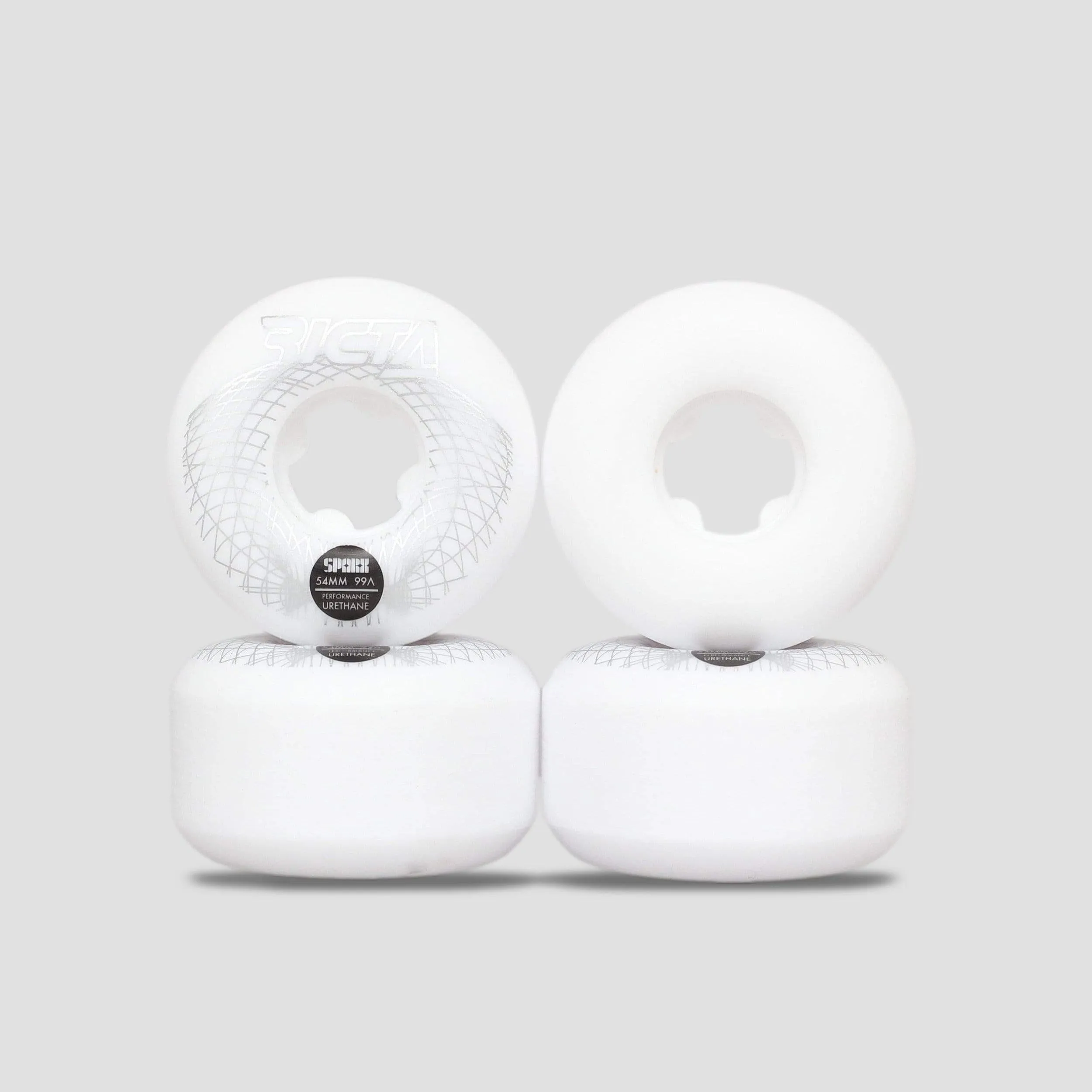 Ricta 54mm 99A Wireframe Sparx Skateboard Wheels White