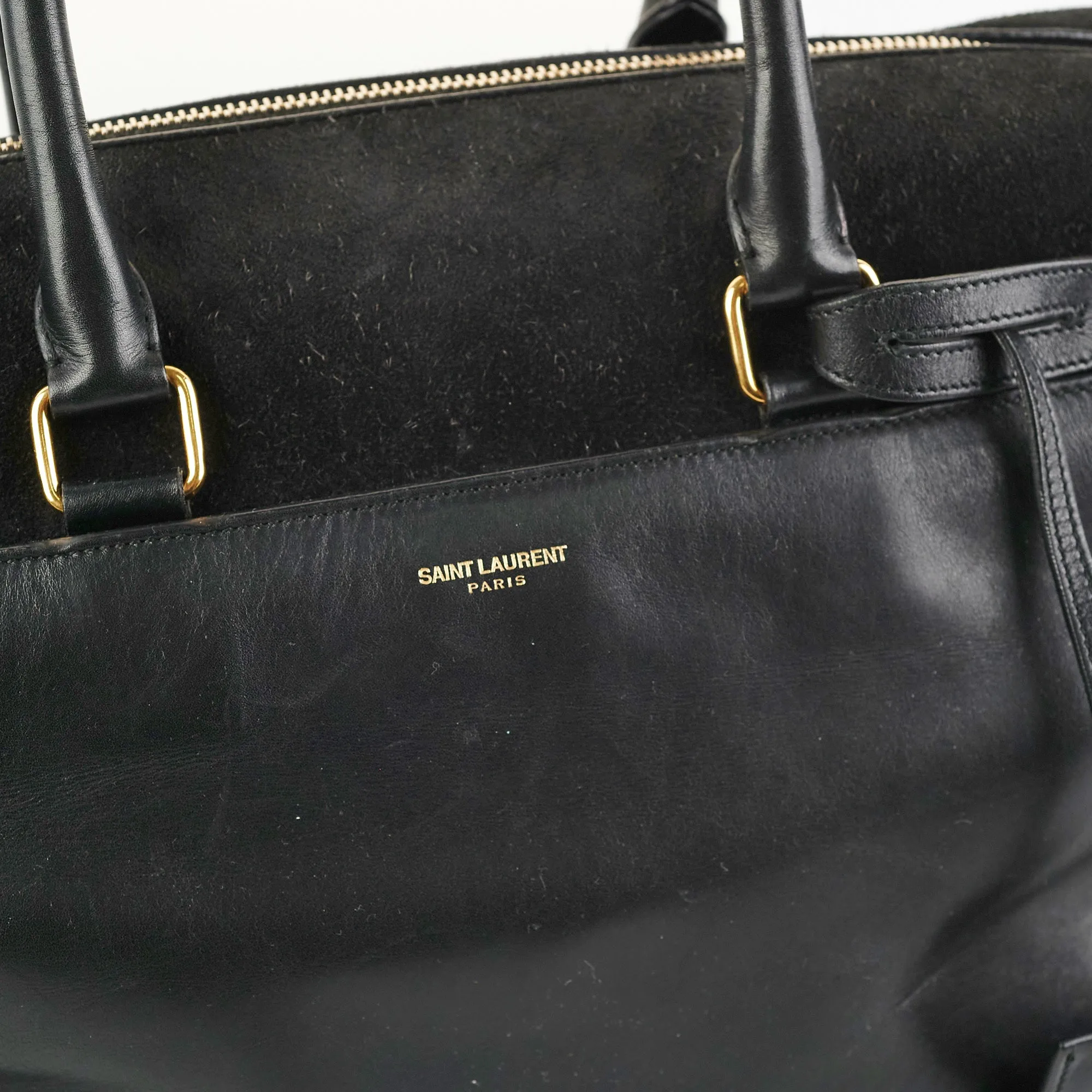 Saint Laurent Bo Duffle Suede Leather Bag