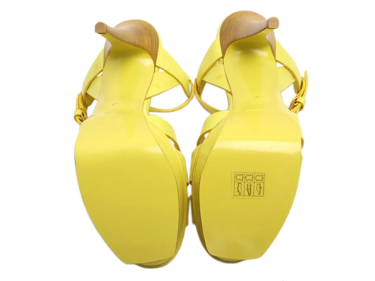 Saint Laurent Lime Green Tribute Platform Sandals 140