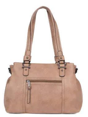 Shoulder bag with 2 synthetic bark handles 315292