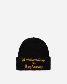 Skateboarding On Mushrooms Beanie Black