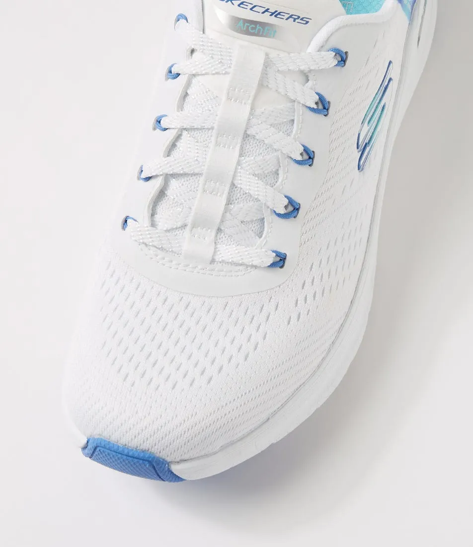 SKECHERS Arch Fit 2 White Blue Fabric Sneakers