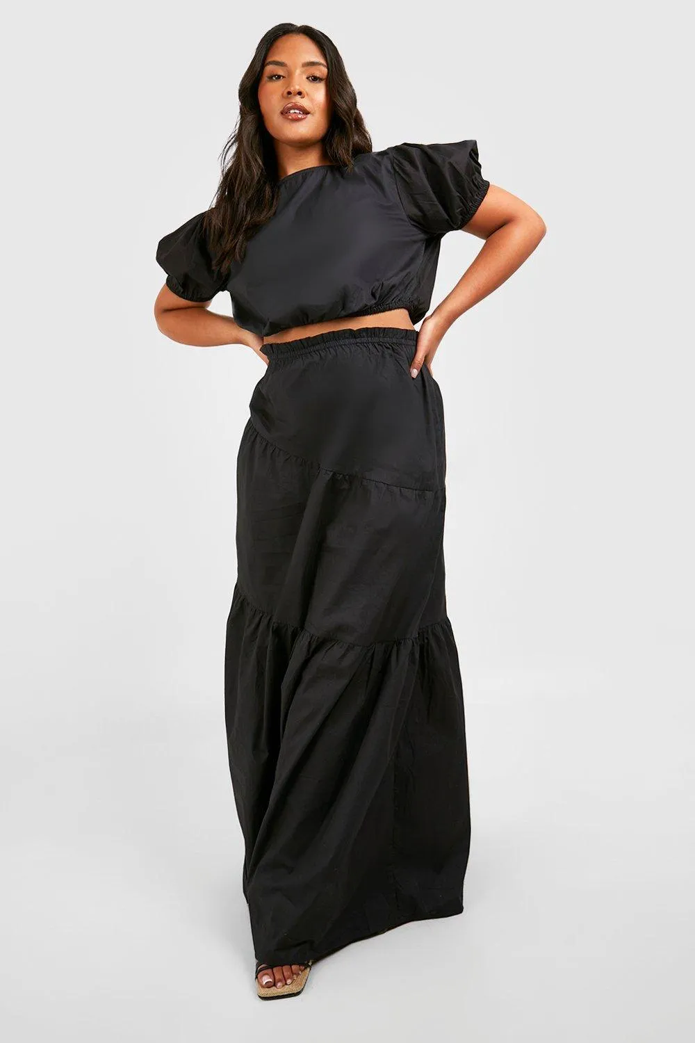 Skirt Co-ords | Plus Poplin Maxi Skirt Co-ord | boohoo