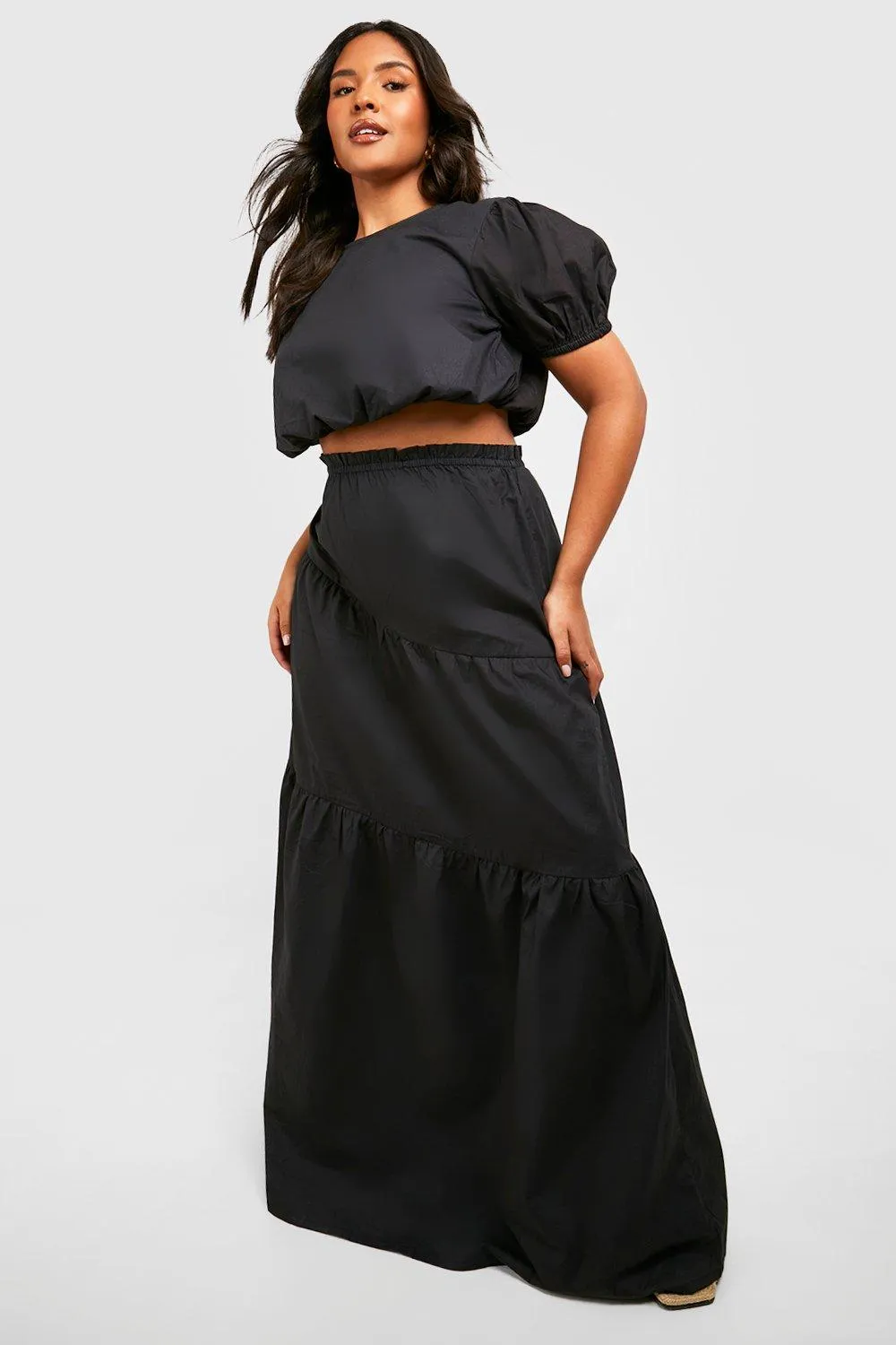 Skirt Co-ords | Plus Poplin Maxi Skirt Co-ord | boohoo