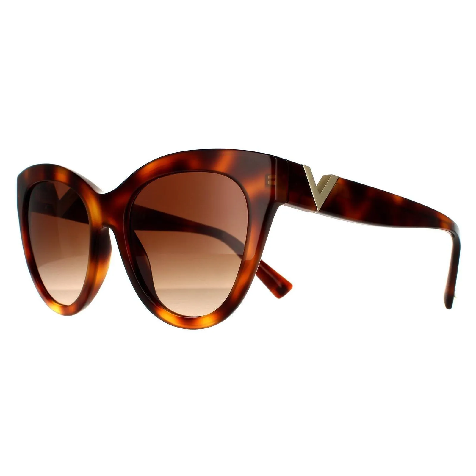 Sunglasses | Cat Eye Light Havana Brown Gradient Sunglasses | Valentino