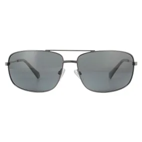 Sunglasses | Rectangle Dark Ruthenium Grey Polarized Sunglasses | Polaroid