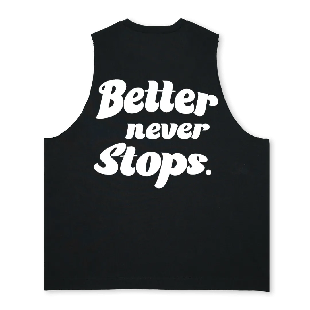 TANKWHITEBLACKBNS Deep Black Oversized Vest.