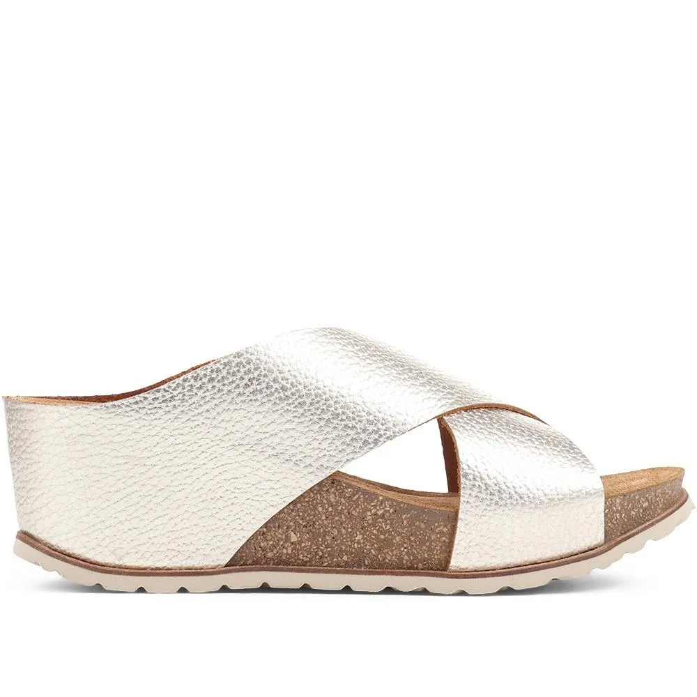 Tansy Leather Wedge Mule Sandals - TANSY / 323 675