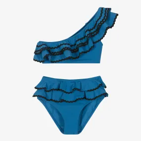 Teen Girls Blue Ruffle Bikini (UV50)