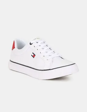 Tommy Hilfiger Men White Textured Low Top Lace Up Sneakers