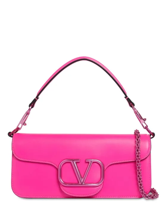 Valentino Garavani   V logo leather shoulder bag 