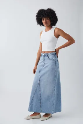 Vintage long denim skirt