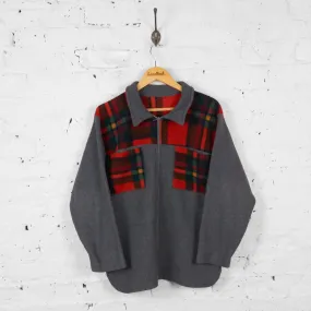 Vintage Tartan Fleece - Grey/Red - L