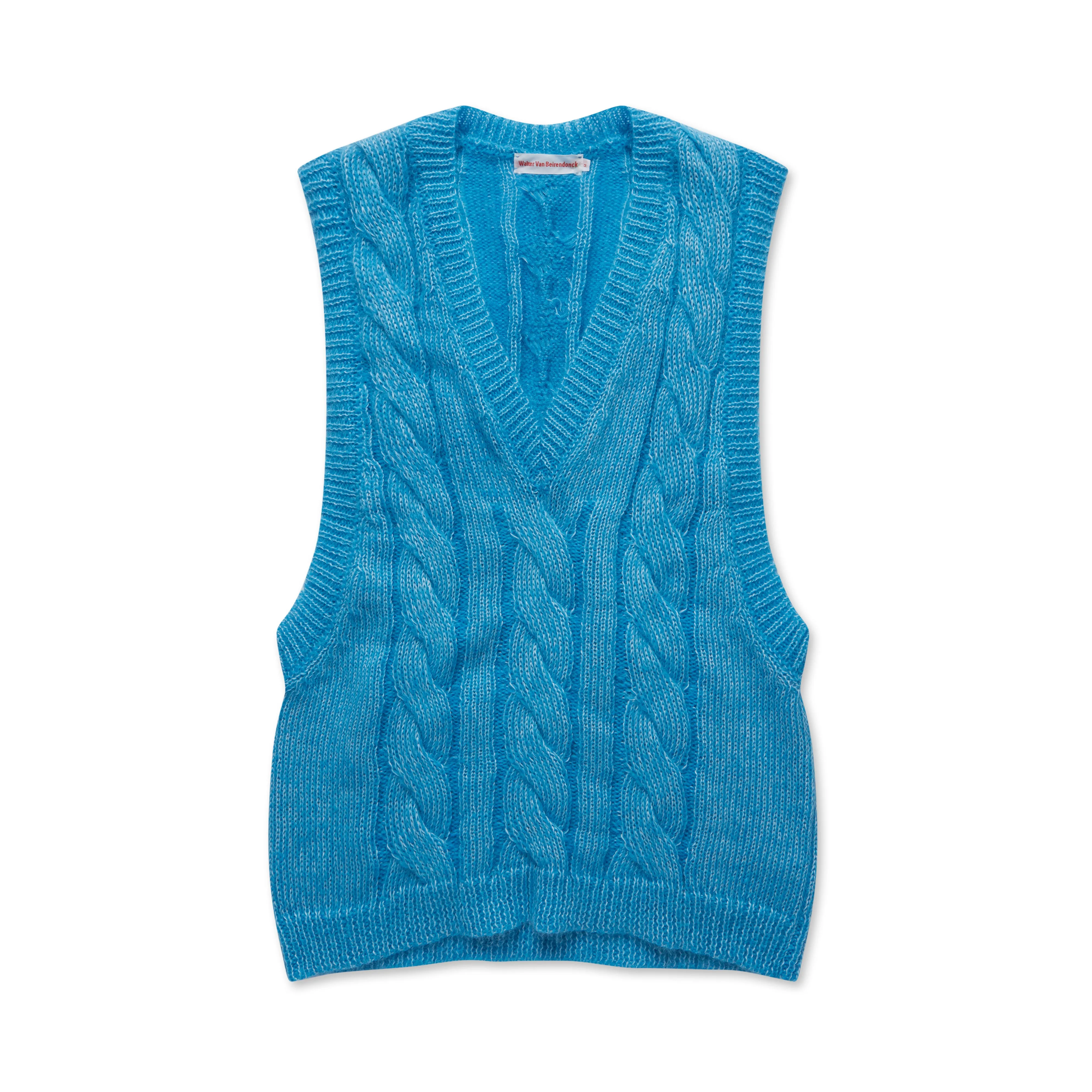 Walter Van Beirendonck Men’s 3D Debardeur Oversized Vest  Blue